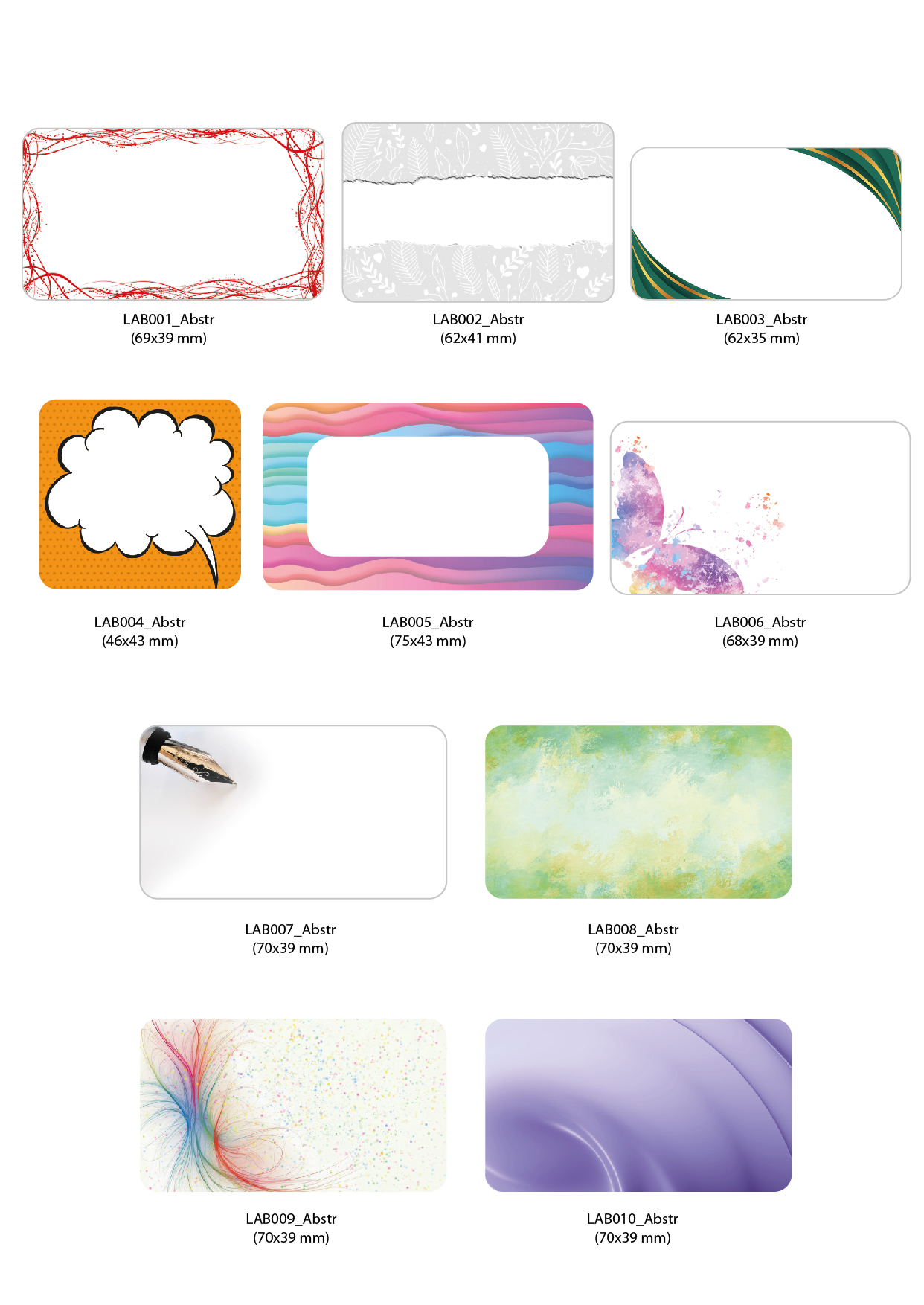 Vzory štítků - abstraktní